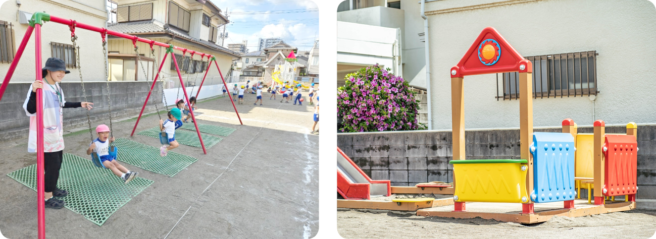 順次登園・園庭遊び